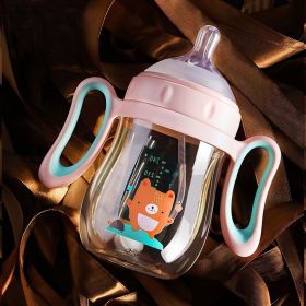 Thickened Anti Bloating Wide Caliber Milk Bottle (Option: Pink-320ml)